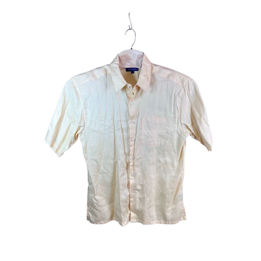 Alan Flusser Purple Lable Large Butter Yellow Linen Large (L)